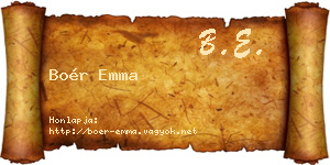 Boér Emma névjegykártya
